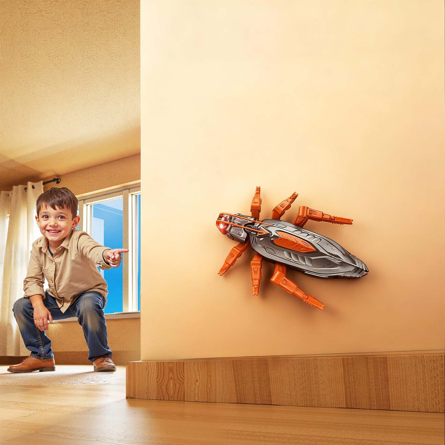 🔥Wall Crawler Gecko - LED RC Toy for Indoor Family Fun & Prank Gifts