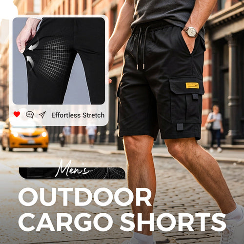 👨🩳 Men's Casual Cargo Shorts – Elastic Drawstring Waist & Utility Pockets