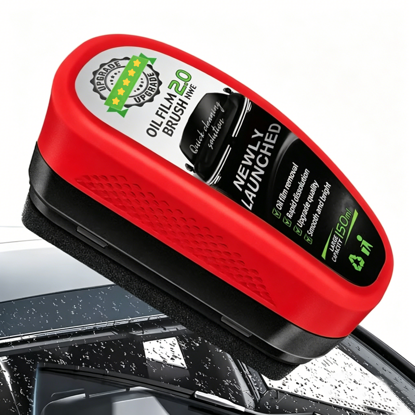 🛡️ 🚗Anti-Glare Windshield Oil Film Remover Brush | Crystal Clear Vision
