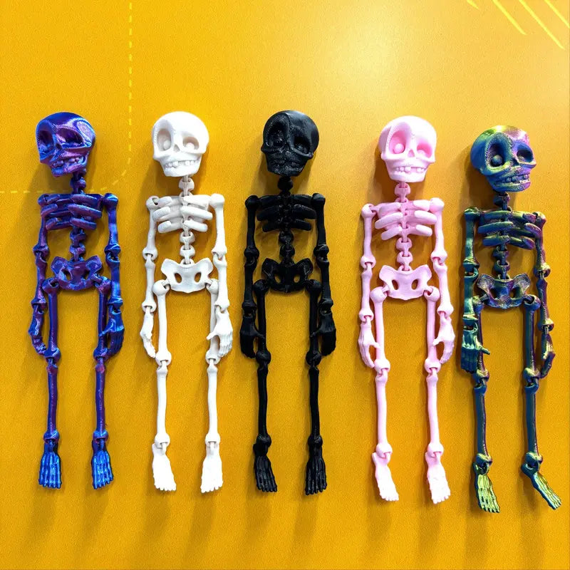 🦴 3D Printed Magnetic Skeleton Figurine – Vintage Desk Toy & Fridge Decor