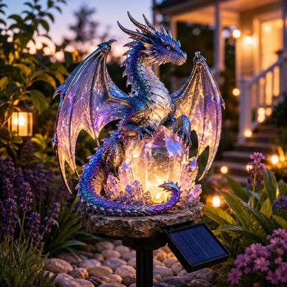 🎁 Dragon Lover's Gift 🐉 Solar LED Dragon Statue – Waterproof Garden & Patio Ornament
