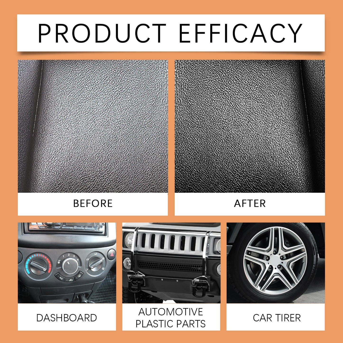 ⚡ 2026 New Upgrade! 🚗🧴Plastic Restorer for Cars – Interior Trim Cleaner, Stain Remover & Deep Black Shine Restoring Spray