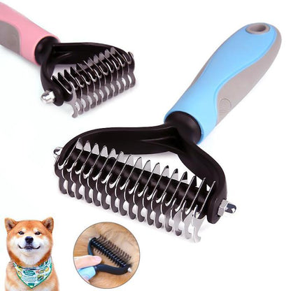 🐶🐾 Double-Sided Pet Grooming Brush – Dog & Cat Hair Remover & Styling Comb