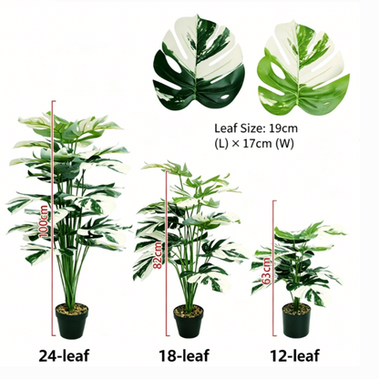 ⏰ 75% OFF Today 🌿 Artificial Monstera & Banana Leaf Plant Pot– Lush Tropical Decor ✨