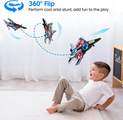 🎮2.4G Remote Control Stunt Fighter Plane, Beginner Friendly RC Drone Aircraft With Headless Mode✈️