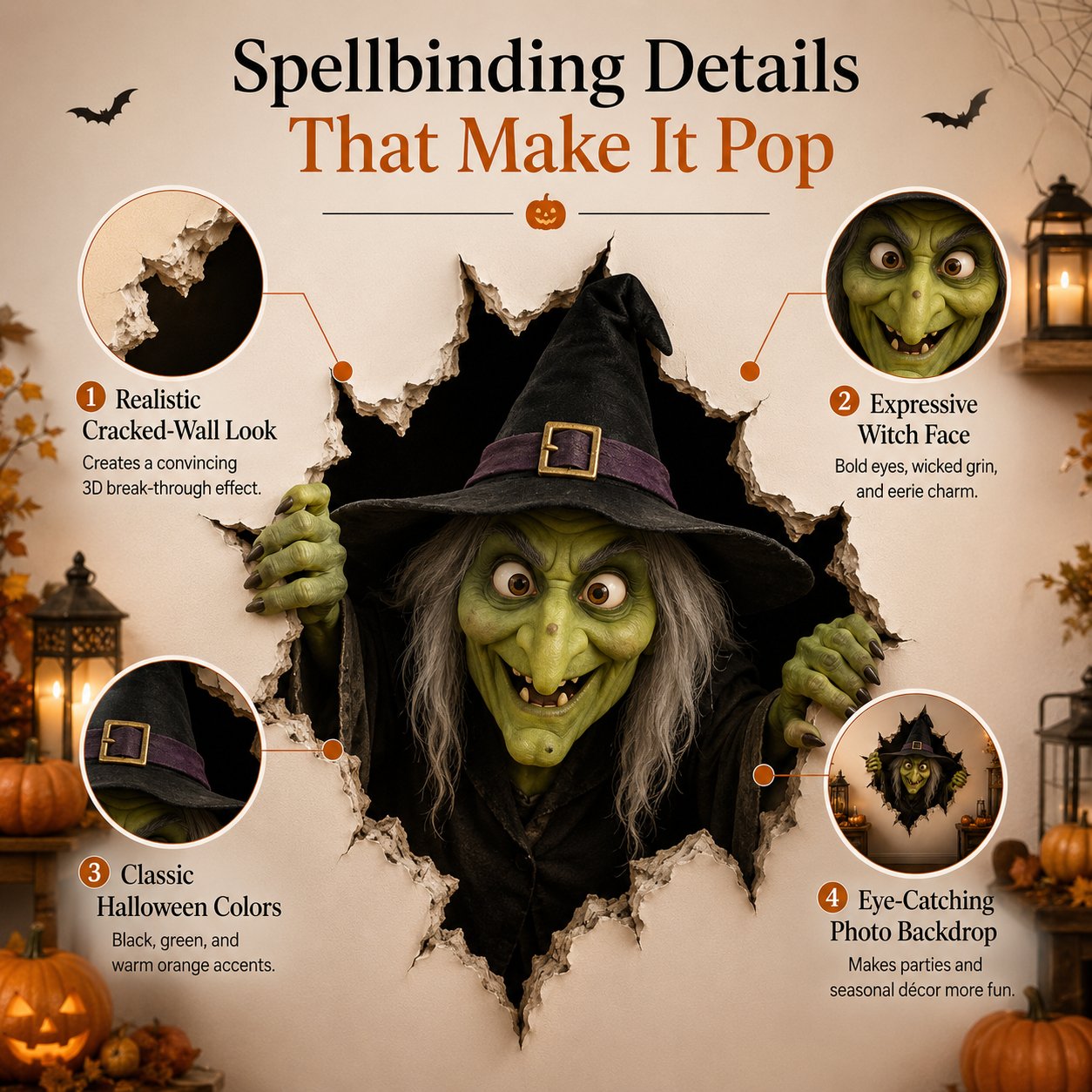 🎃Halloween Break-In 3D Wall Decals
