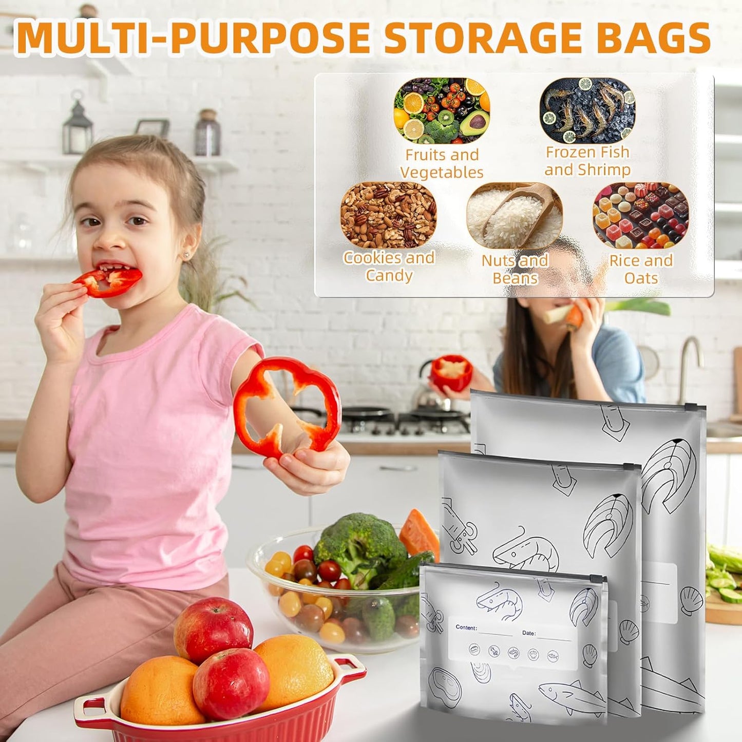 ♻️ Reusable Aluminum Foil Sealable Food Storage Bags