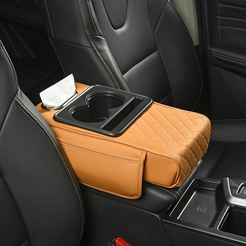 🚗 Multifunctional PU Leather Car Armrest Box Mat