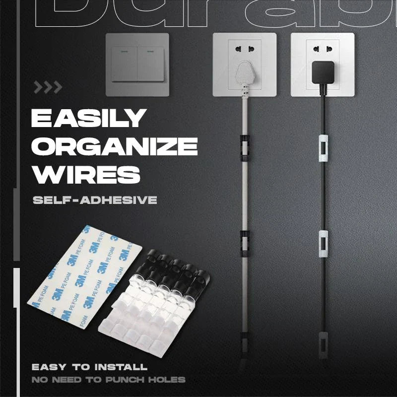 🏠🔌No-Drill Cable Organizer Clips – Strong Hold, Clean Look & Easy Installation