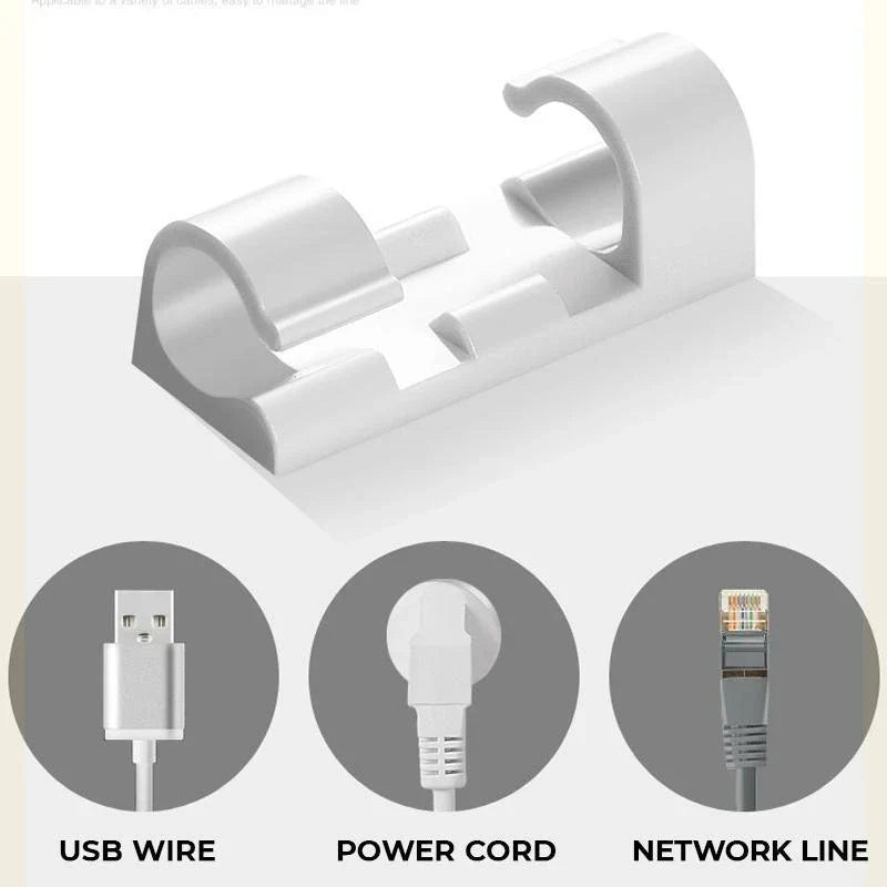 🏠🔌No-Drill Cable Organizer Clips – Strong Hold, Clean Look & Easy Installation