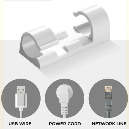 🏠🔌No-Drill Cable Organizer Clips – Strong Hold, Clean Look & Easy Installation