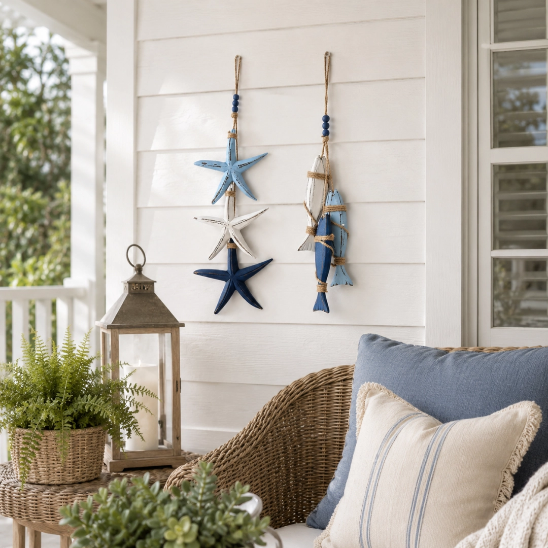 🔥Coastal Wooden Hanging Ornament Lights