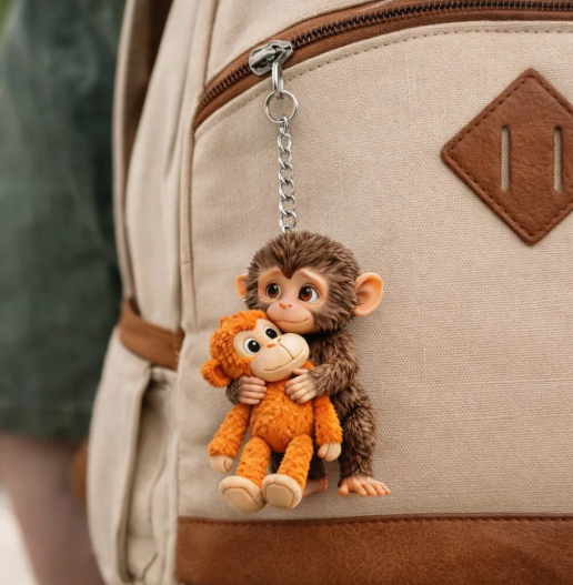 🐵  Viral Punch Monkey Keychain 💕- Emotional Gift for Animal Lovers, Family, Friends, Loved Ones🎁