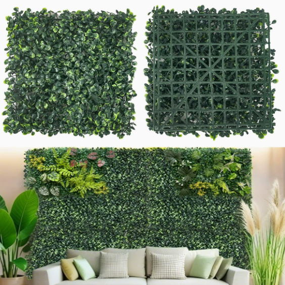 🌿 DIY 25"x25" Milan Grass Artificial Plant Wall Panel – Lush Green Decor ✨