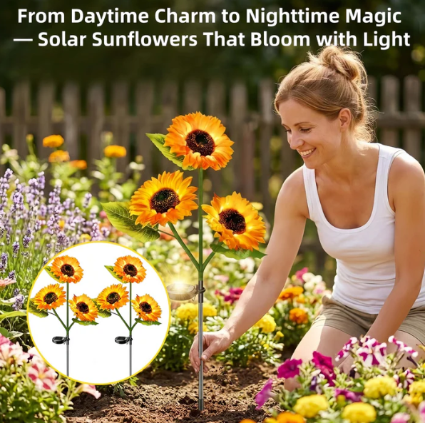 🏆Flash Sale⚡ 50K+ SOLD! 🌻 Solar Sunflower Garden Lights