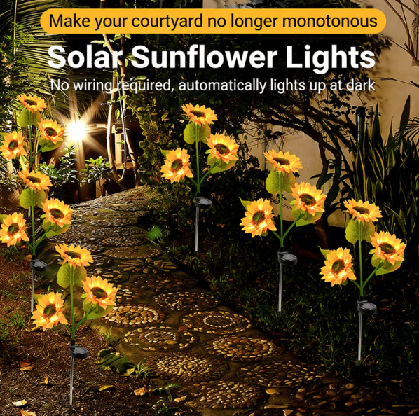 🏆Flash Sale⚡ 50K+ SOLD! 🌻 Solar Sunflower Garden Lights