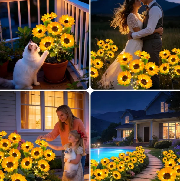 🏆Flash Sale⚡ 50K+ SOLD! 🌻 Solar Sunflower Garden Lights