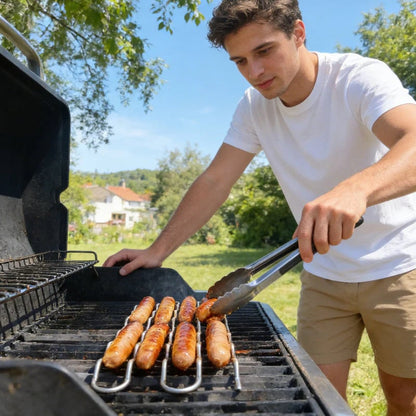 Grill Master Sausage Roller Rack — Perfect Hot Dogs Every Time!