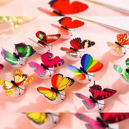 🦋 3D Colorful Butterfly LED Night Light – Creative Stick-On Wall Decor