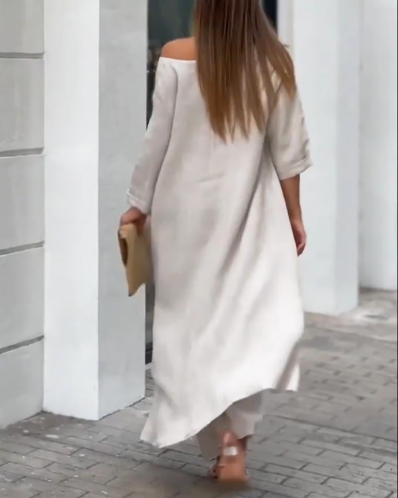 🔥SUMMER SALE🔥 Casual Irregular Long Sleeve Two-piece Set 💥 BUY 2 FREE SHIPPING