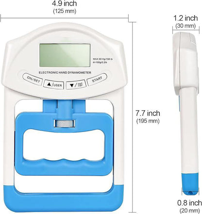Hand Dynamometer Grip Strength Tester – 198 lbs/90 kg Digital Hand Strength Trainer
