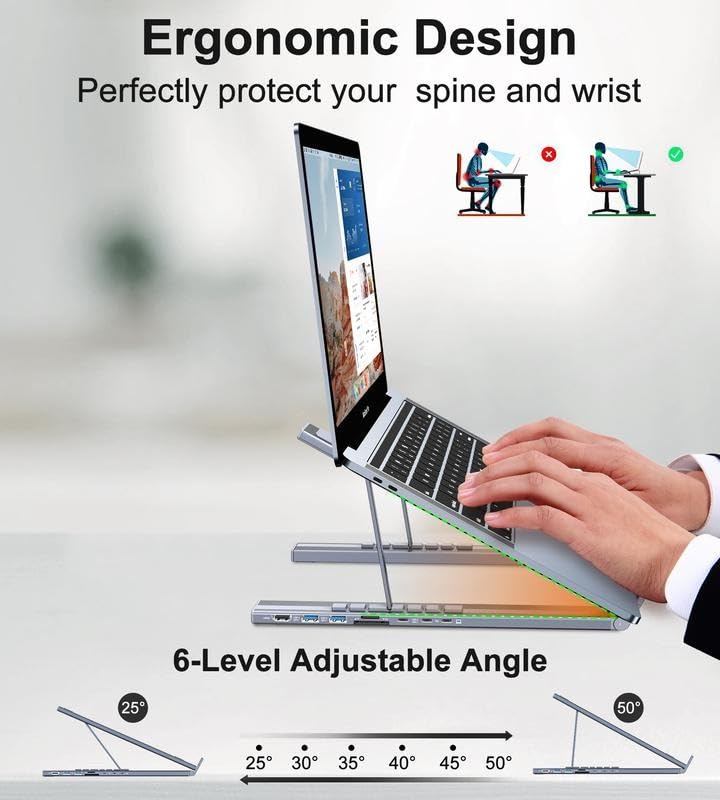 Flash Sale 50K+ SOLD! Almost Gone- 8-in-1 USB-C Laptop Stand,Best Gifts