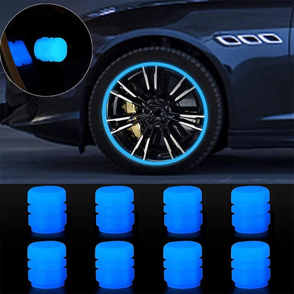 50PCS Glow-in-the-Dark Car Tire Valve Cap Set - Durable, Easy-to-Install, No-Tool-Required Accessories for Safe Night Driving - Perfect for Most Vehicle Tires