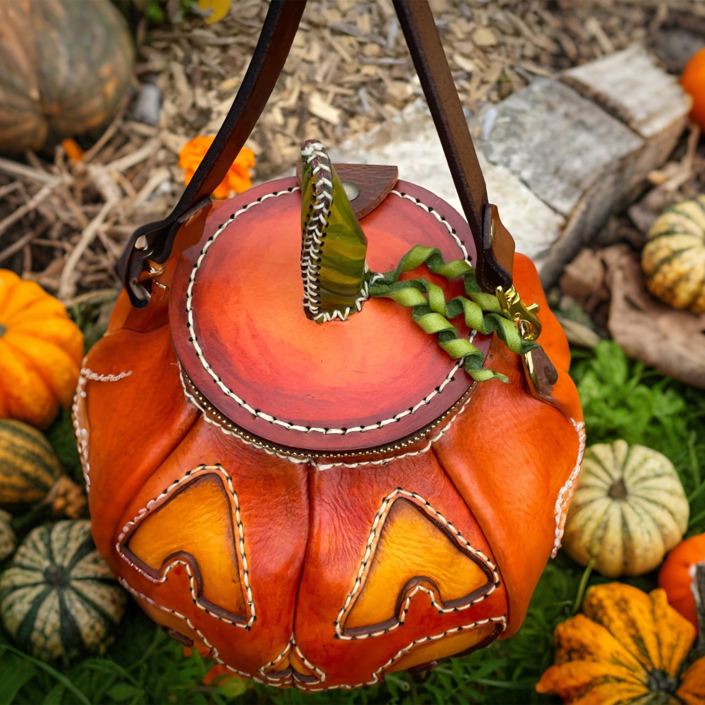 🔥Last Day 70% OFF - 🎃The Great Purely handmade leather Pumpkin Bag(✨Same as in the video)