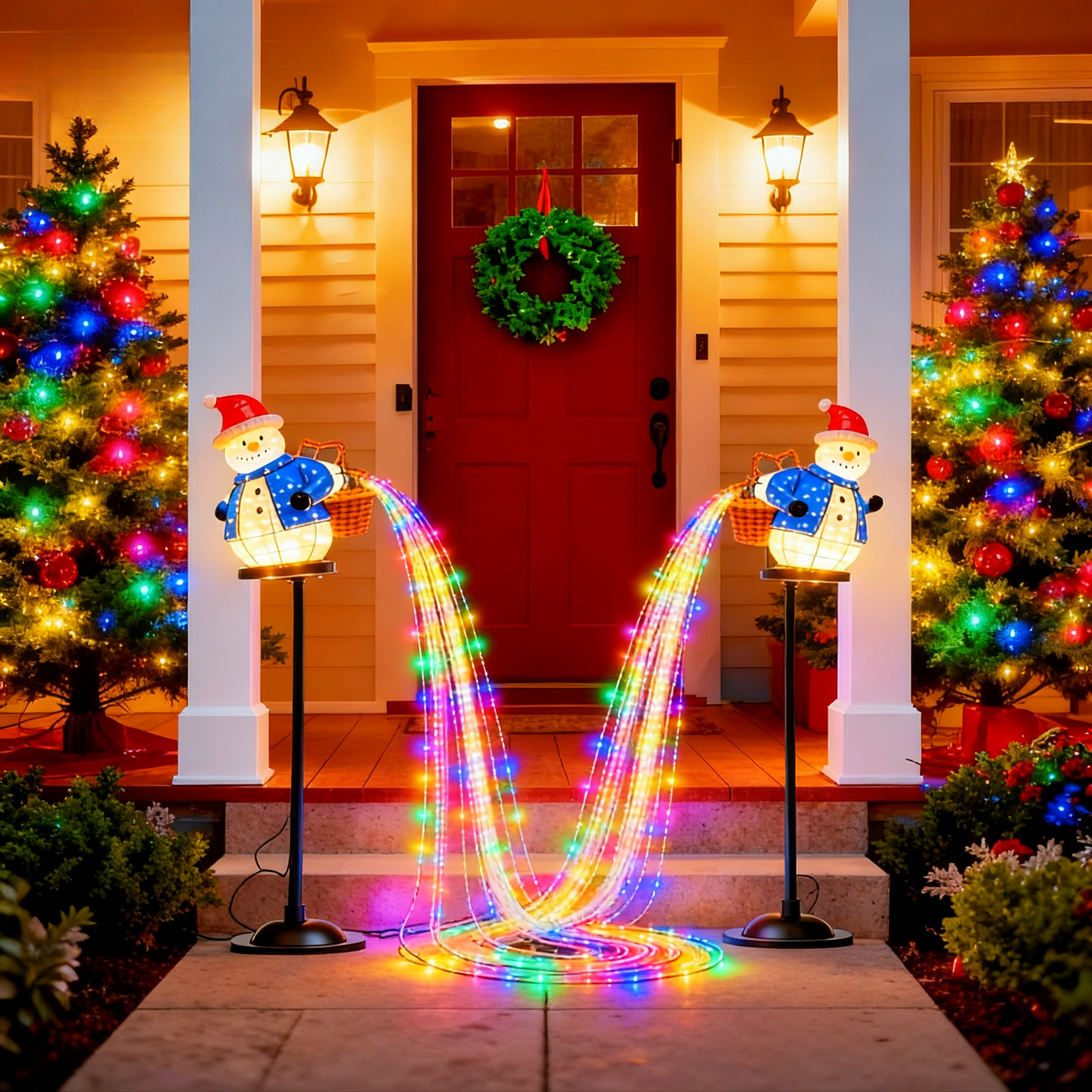 Fun solar-powered Christmas snowman lights