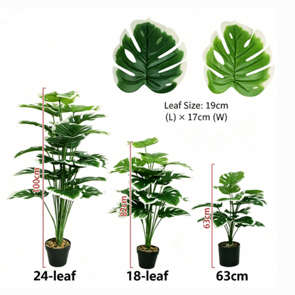 ⏰ 75% OFF Today 🌿 Artificial Monstera & Banana Leaf Plant Pot– Lush Tropical Decor ✨