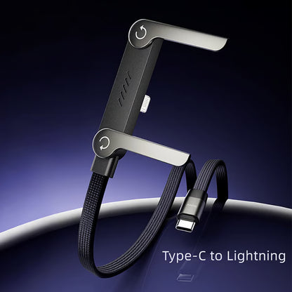 📲 2-in-1 Invisible Holder Charger Cable | MFi-Certified | 240W Fast Charging | Built-In Phone Stand