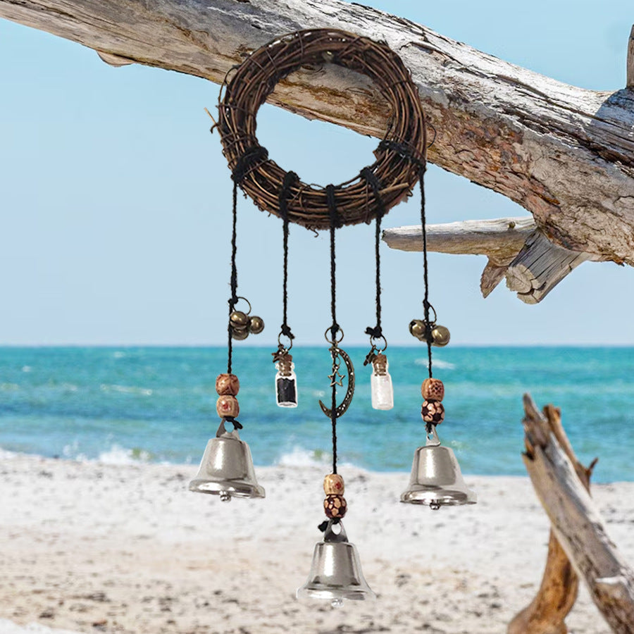 🔔🌙 Witch Bell & Blessing Bottle Charm – Protective Hanging Decor