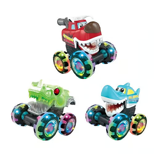 🔥 Hot Selling 🦖 Light-Up Monster Truck – Press & Go Stunt Car for Kids 🚗