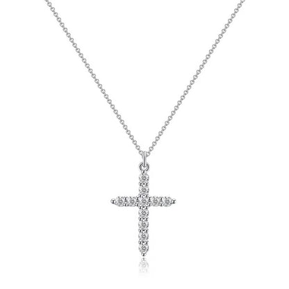 👑💎 Paved Cross Rotatable Crown Charm Necklace