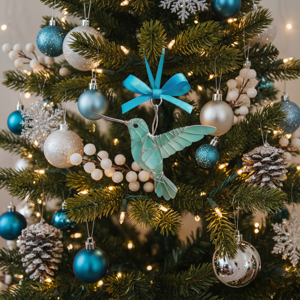 Handmade Sea Glass Bird Ornament