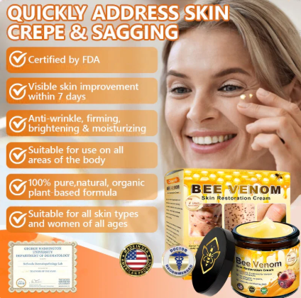 Botox Bee Venom Skin Restoration Cream - Anti-aging, Hydrating, Skin Firming & Lifting, Skin Repair, Even Tone, Acne and Dark Spot Treatment, Wart and Mole Removal, and Psoriasis Relief.