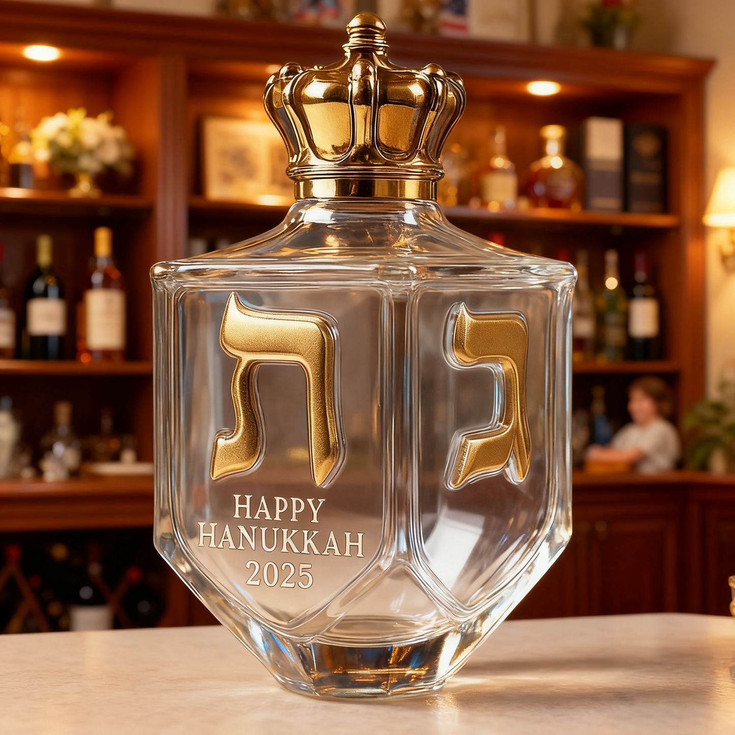 🕎 Hanukkah 2025 Dreidel Whiskey Bottle