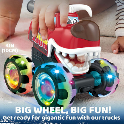 🔥 Hot Selling 🦖 Light-Up Monster Truck – Press & Go Stunt Car for Kids 🚗