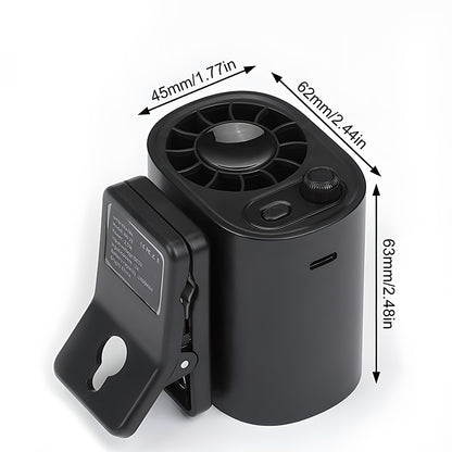 Ventilateur portable à clip pour voiture, écran LCD, rotatif à 360°, 100 vitesses