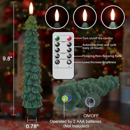 🔥 Early Christmas Sale 49% OFF 🌲Christmas Tree Flameless Taper Candle Lights with Remote Control