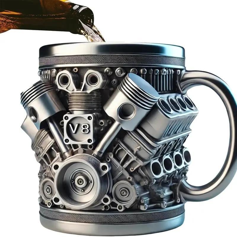 🚗 Mug with V8 engine design 🍵