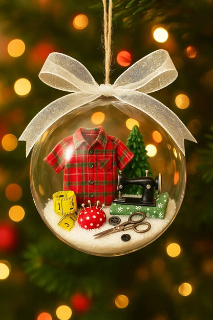 Holiday Sewing Snow Globe Ornament🎄