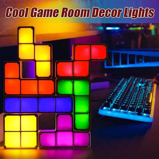 Tetris Puzzle LED Table Lamp Retro Style Jigsaw Stackable Lamp