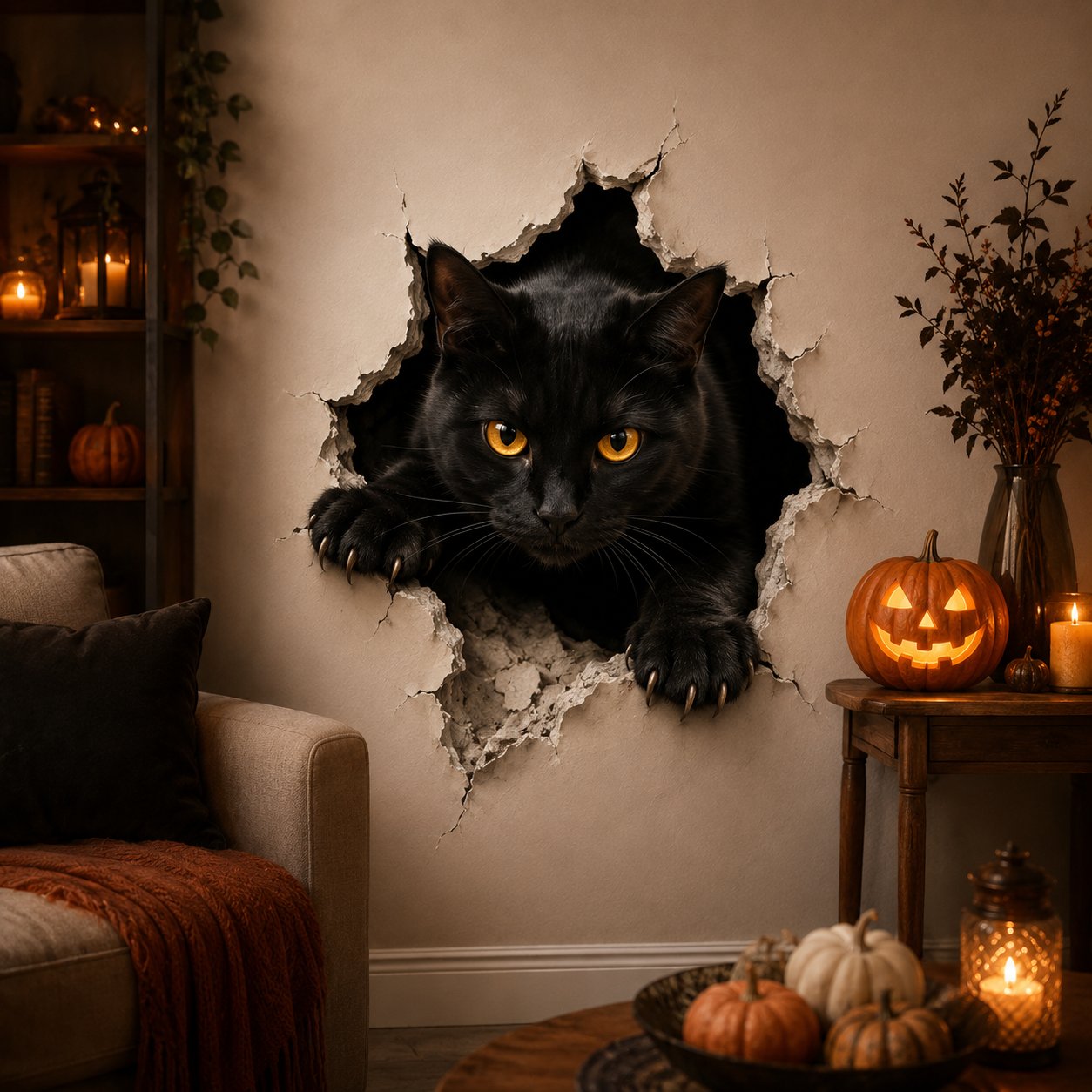 🎃Halloween Break-In 3D Wall Decals