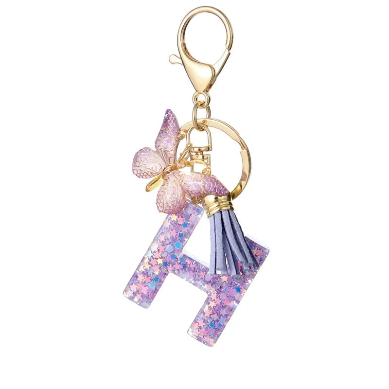 🔥Butterfly Letter Keychain Tassel Design Vibrant Durable Lightweight Gift