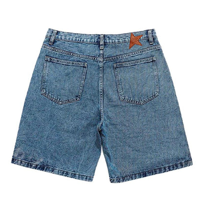 STAR PATCHWORK DENIM SHORTS
