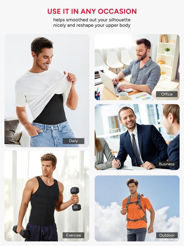 Men's zipper Waist Trainer Trimmer vest