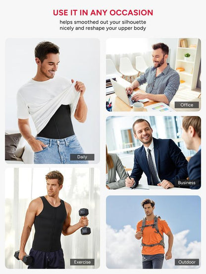 Men's zipper Waist Trainer Trimmer vest