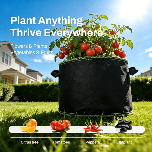🪴 Heavy-Duty Fabric Grow Bags – Breathable & Reusable Plant Containers