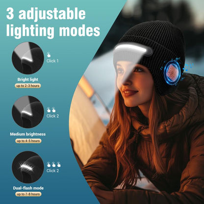 TR-BTD3 Smart Bluetooth Beanie with 3-Stage LED Lighting